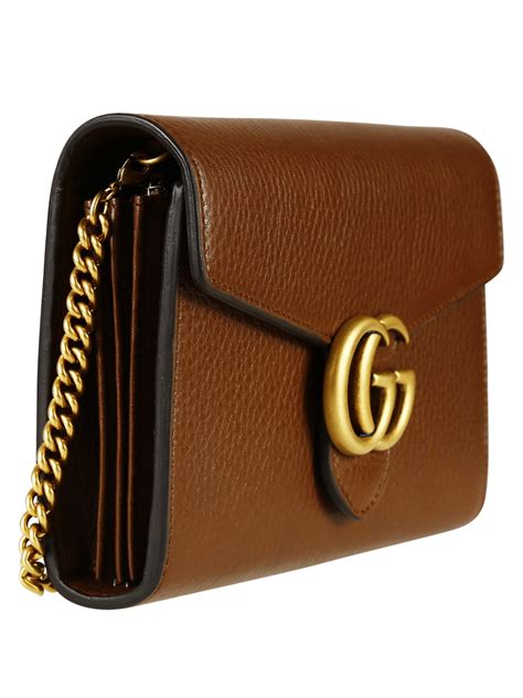 gucci marmont leather mini chain bag